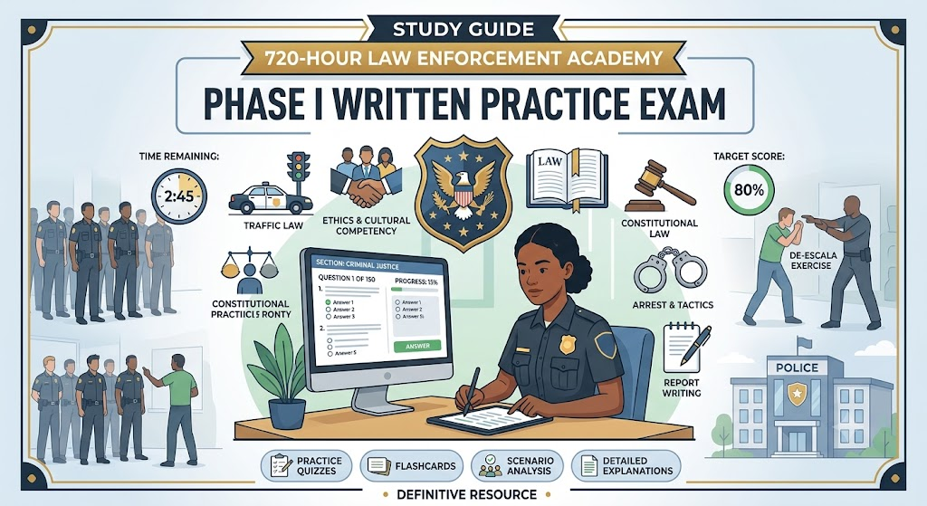 720-Hour Law Enforcement Academy – Phase I Written Practice Exam Banner