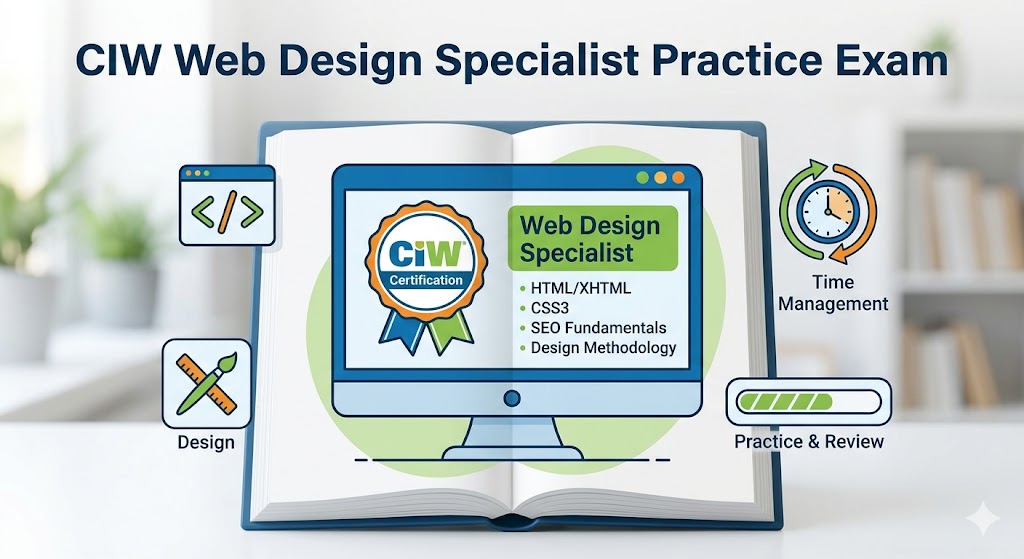 CIW Web Design Specialist Certification Practice Exam Banner