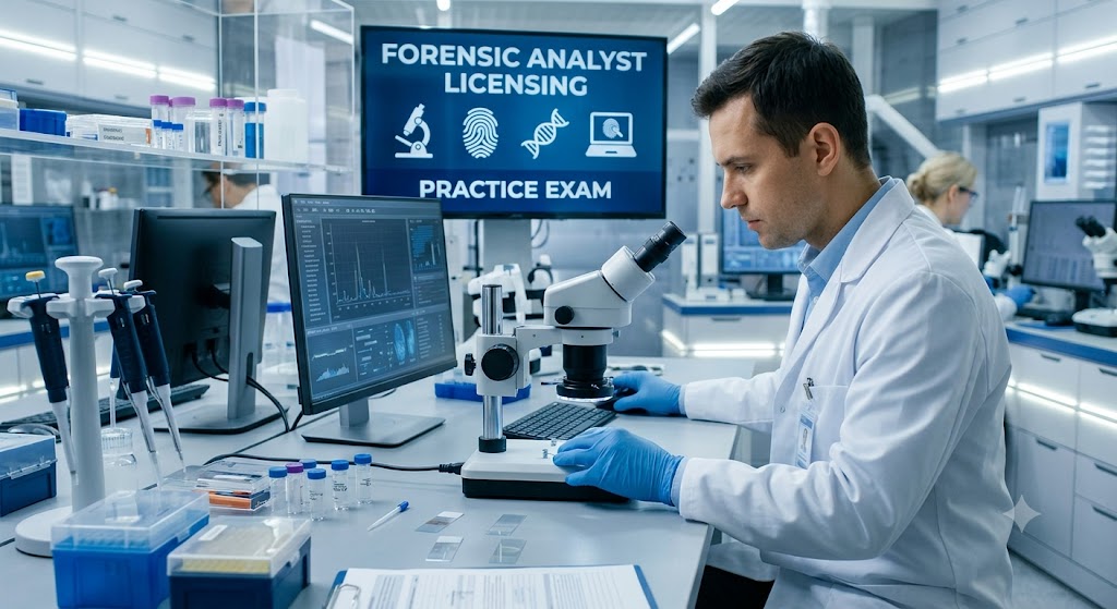 Forensic Analyst Licensing Practice Exam Banner