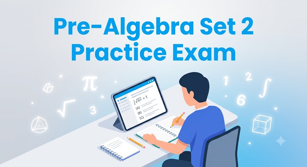 Pre-Algebra Practice Test Question Answers [Test SET 2] Banner