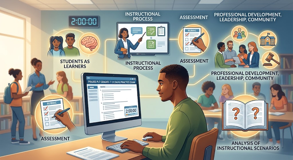 Praxis Principles Of Learning And Teaching (PLT): Grades 7-12 (5624) Practice Test Banner