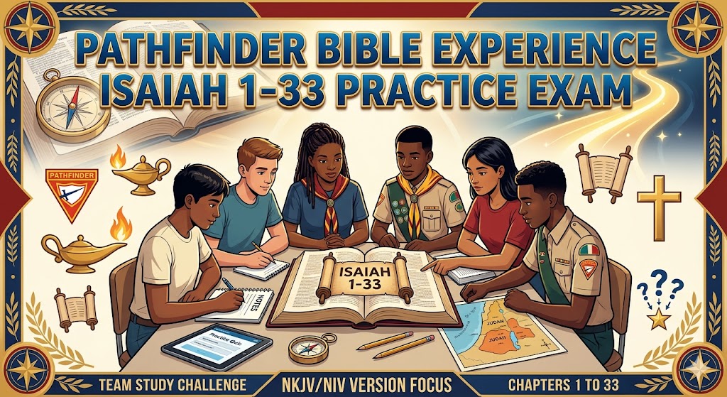 Pathfinder Bible Experience (PBE) –  Isaiah 1-33 Practice Exam Banner