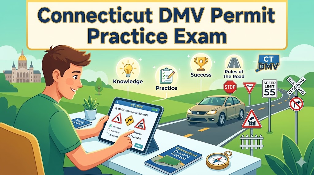 Connecticut DMV Permit Practice Test Banner