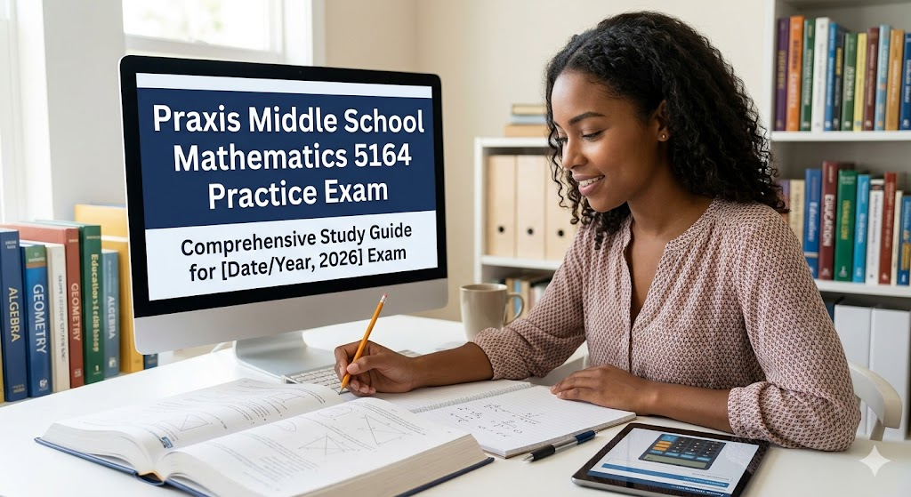 Praxis Middle School Mathematics 5164 Practice Test 2026 | Exam Prep Questions Banner