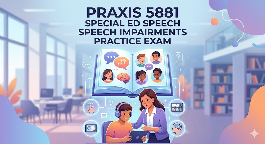 Praxis Special Education Teaching Speech to Students with Language Impairments 5881 Practice Test 2026 | Exam Prep Questions Banner