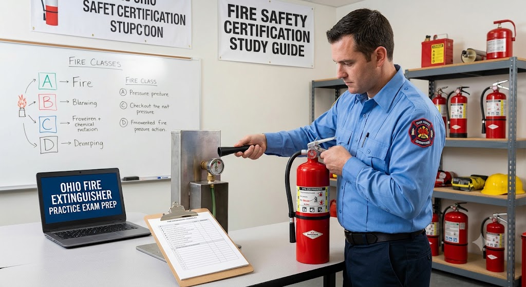 Ohio Fire Extinguisher Practice Exam Prep Banner