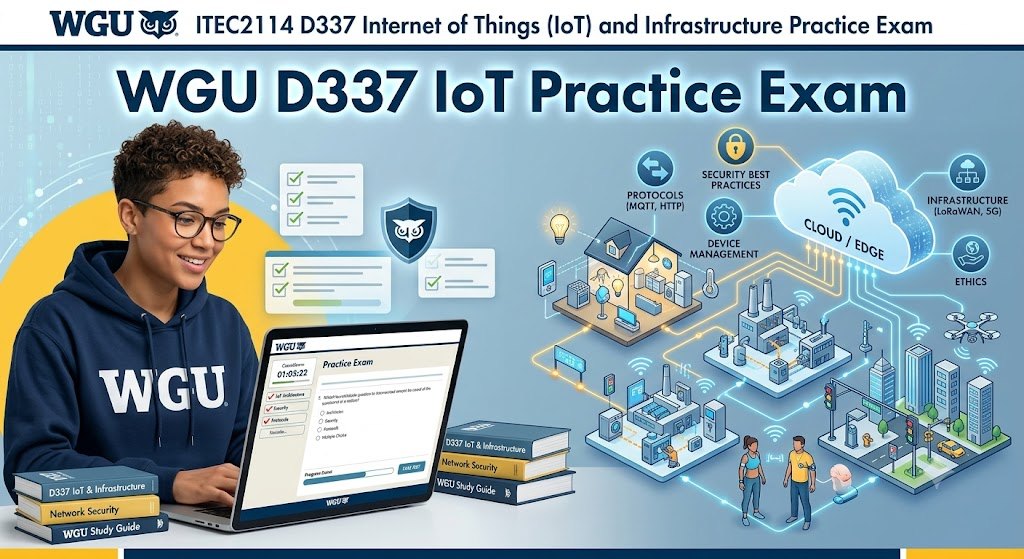 Western Governors University (WGU) ITEC2114  D337 Internet of Things (IoT) and Infrastructure Practice Test Banner
