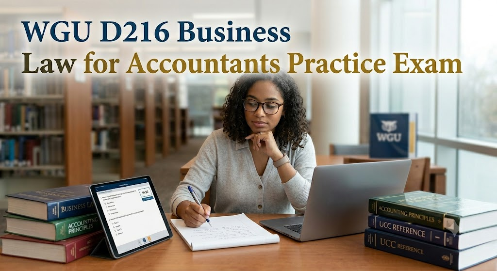 Western Governors University (WGU) ACCT3350 D216 Business Law for Accountants Practice Exam Banner
