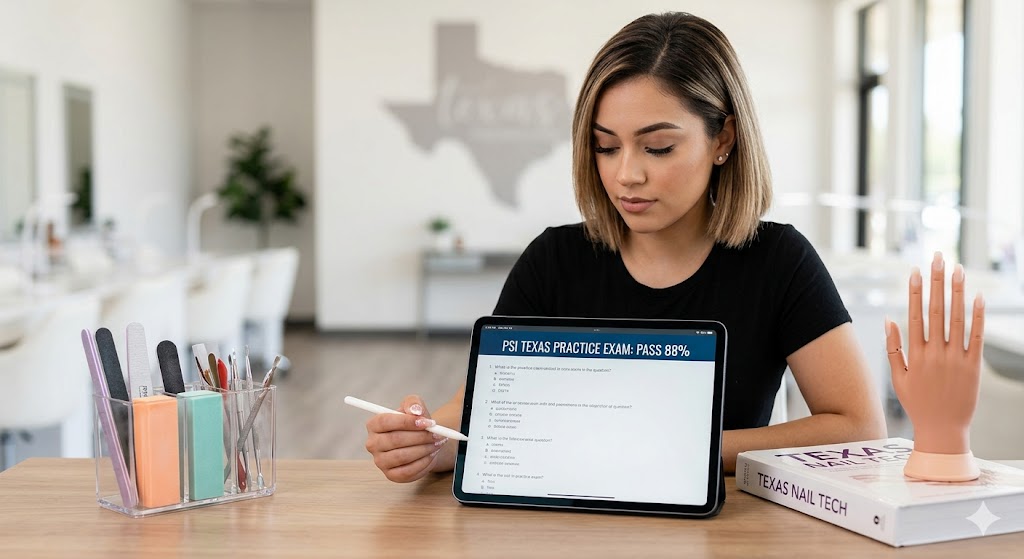 PSI Texas State Board Nail Tech Practice Exam Banner