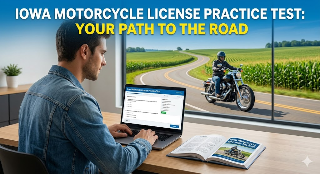 Iowa DMV Motorcycle License Practice Test Banner