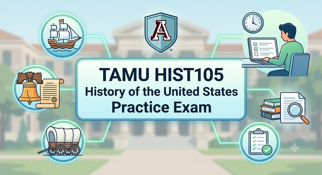 TAMU HIST105 History of the United States Practice Exam Banner
