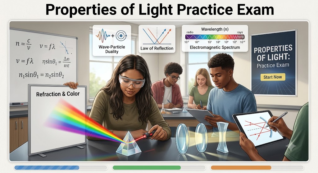 Properties of Light Practice Test Banner