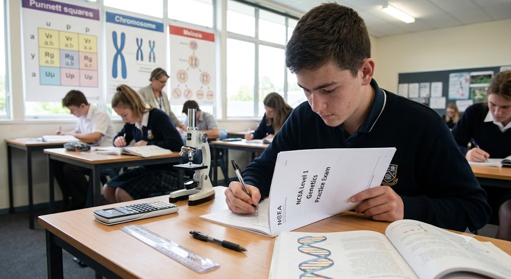 NCEA Level 1 Genetics Practice Exam Banner
