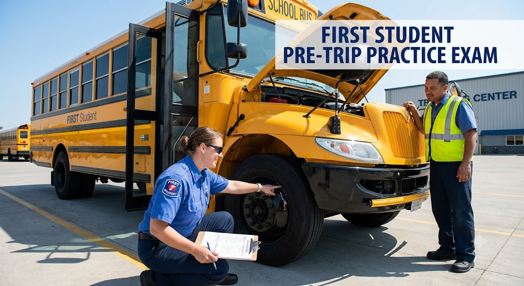 First Student Pre-Trip Inspection Practice Test Banner