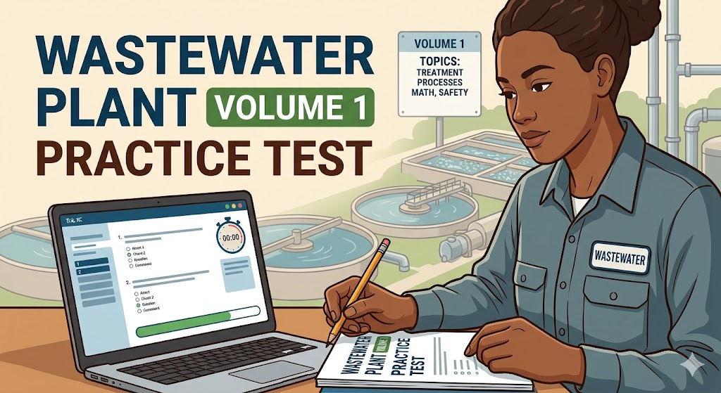 Operations of Wastewater Treatment Plants Volume 1 Practice Test Banner