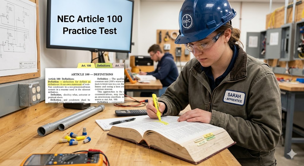 NEC Article 100 Practice Exam Banner