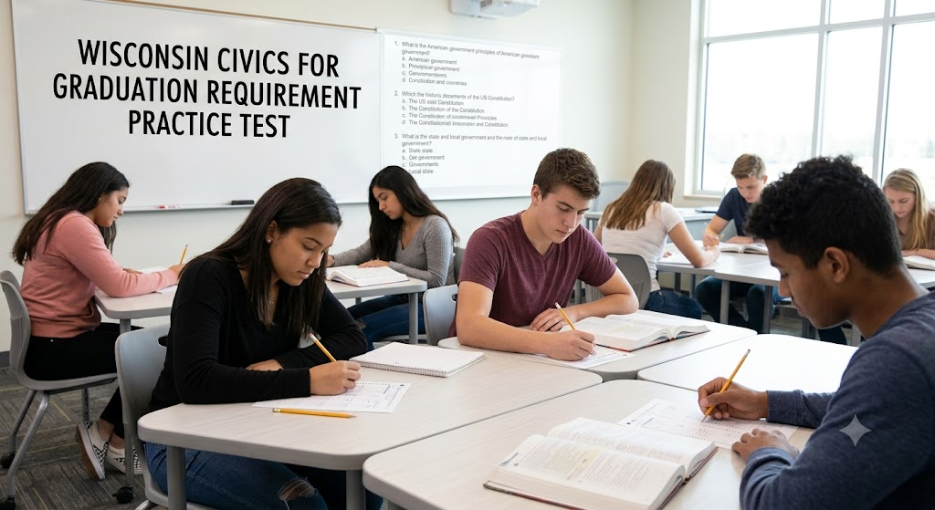 Wisconsin Civics for Graduation Requirement Practice Test Banner