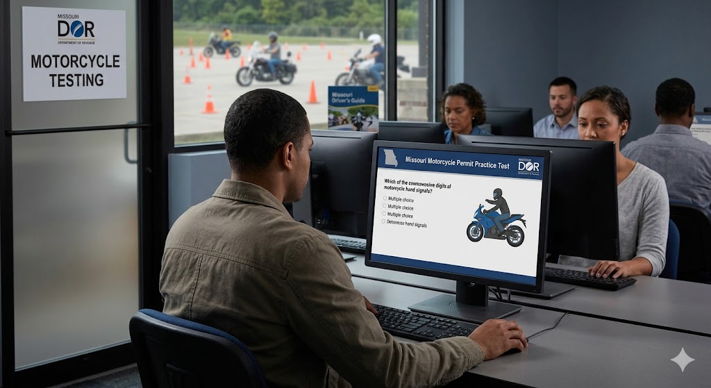 Missouri Motorcycle Permit Practice Test Banner