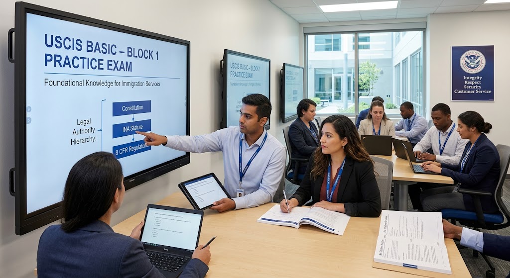 USCIS Basic – Block 1 Practice Exam Banner