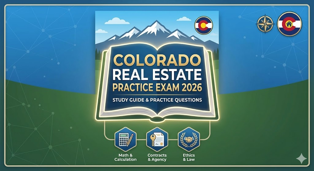 Colorado Real Estate Exam Prep 2026 | Real Estate Practice Questions Banner