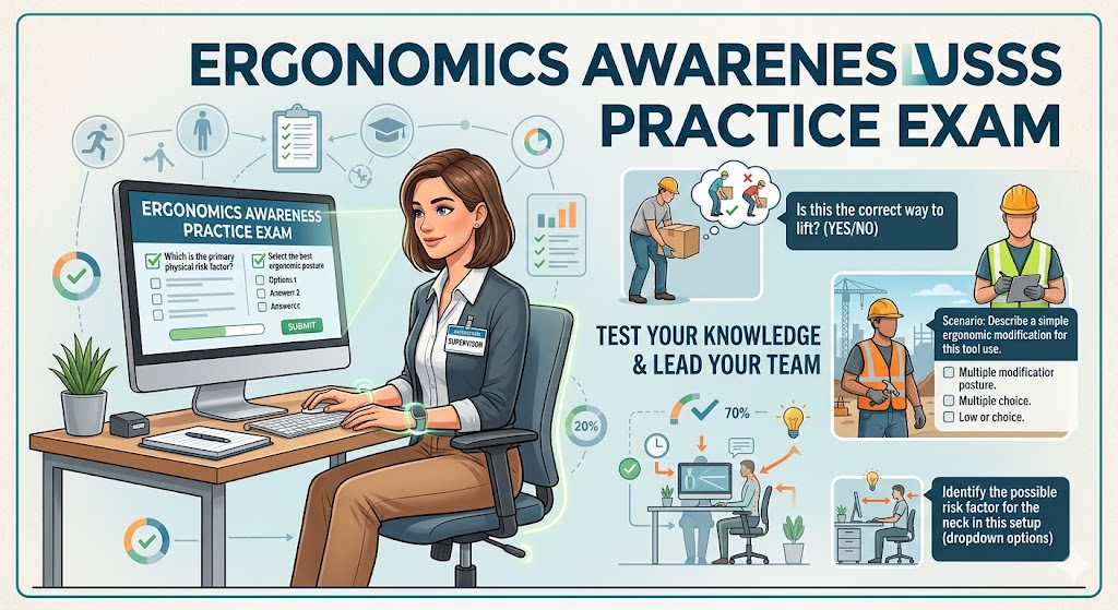 Ergonomics Awareness Training for Supervisors Practice Test Banner