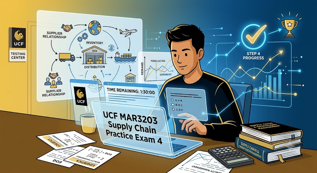 University of Central Florida (UCF) MAR3203 Supply Chain and Operations Management Practice Exam 4 Banner