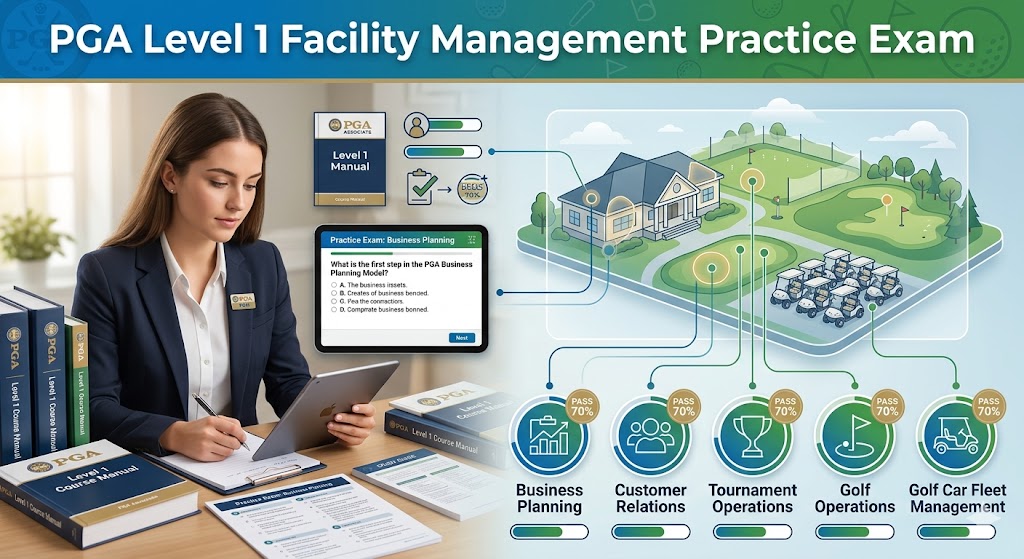 PGA Level 1 Facility Management Practice Exam Banner