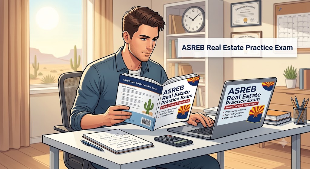 Arizona School of Real Estate and Business (ASREB) Practice Exam Banner