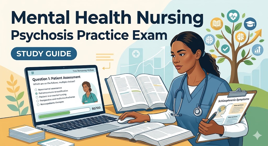 Mental Health Nursing Psychosis Practice Test Banner