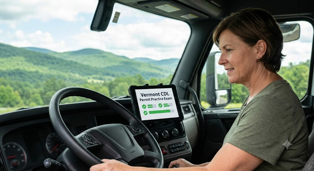 Vermont CDL Permit Practice Test Banner