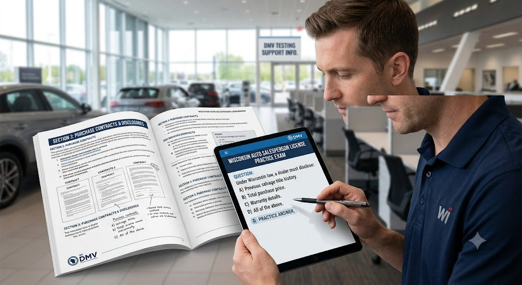 Wisconsin Auto Salesperson License Practice Test Banner
