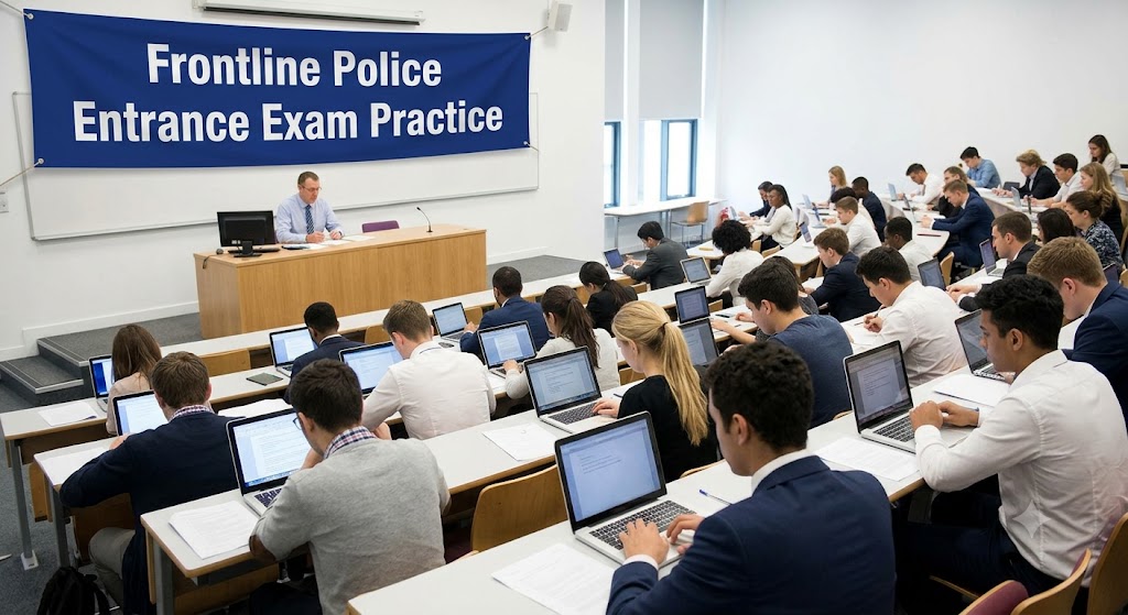 Frontline Police Entrance Exam Practice Banner