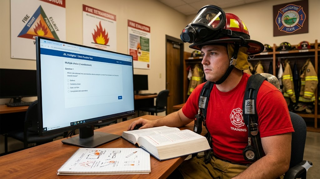 JBL Firefighter 1 State Practice Test Banner