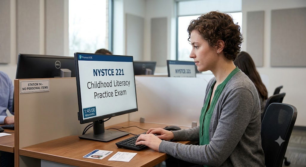 NYSTCE 221 – Childhood Literacy Practice Test Banner