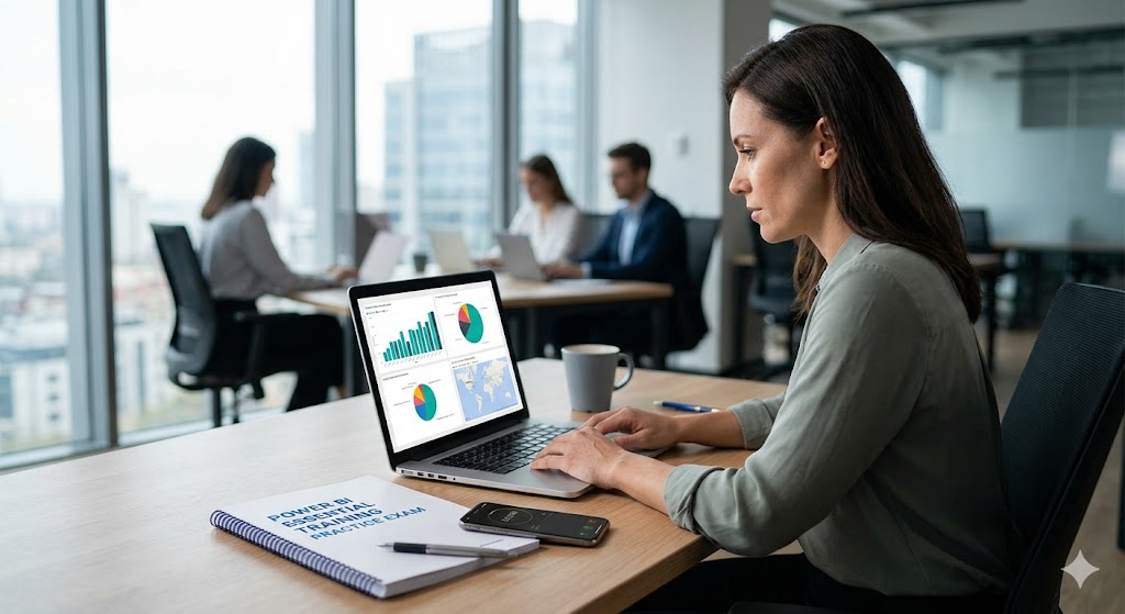Power BI Essential Training Practice Test Banner