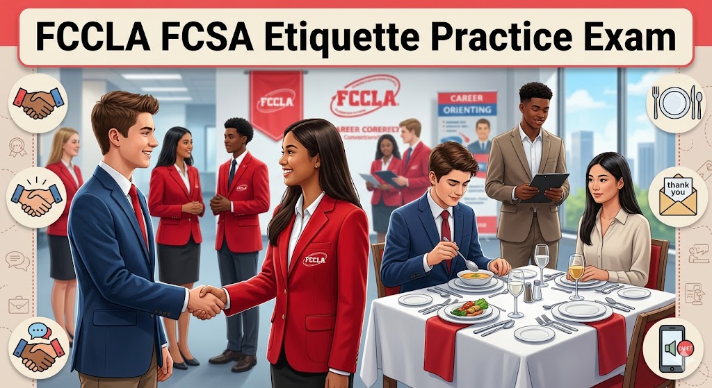 FCCLA FCSA Etiquette Practice Test Banner
