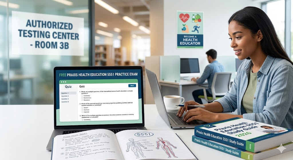 Praxis Health Education 5551 Practice Test 2026 | Exam Prep Questions Banner