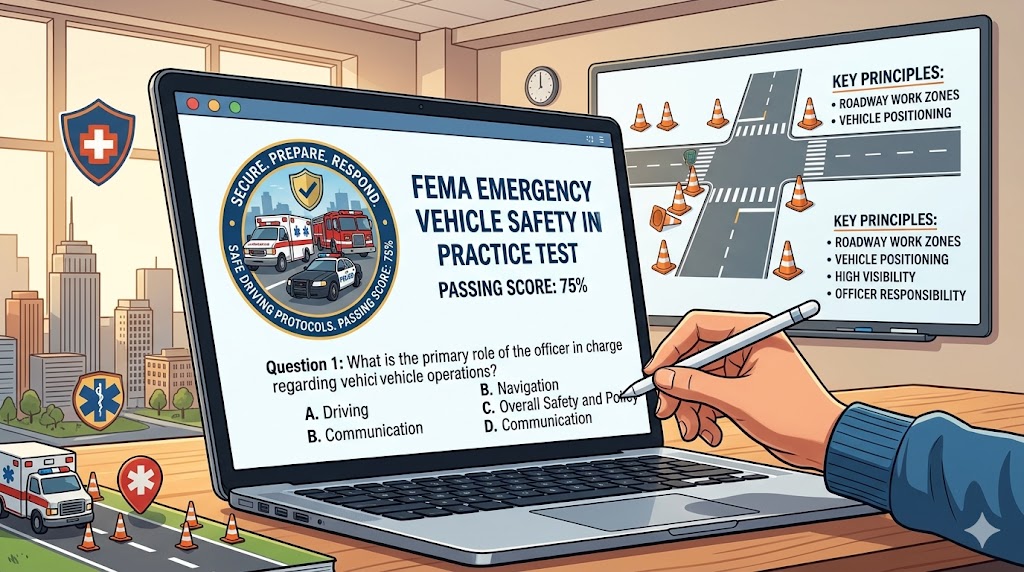 FEMA Emergency Vehicle Safety Initiative Practice Test Banner
