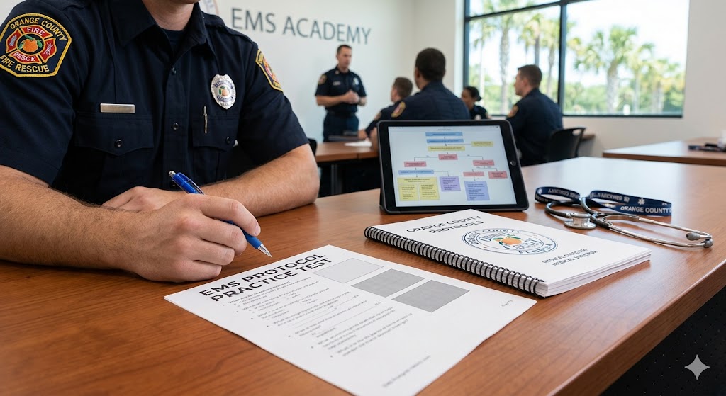 Orange County Florida Emergency Medical Services (EMS) Protocol Practice Test Banner