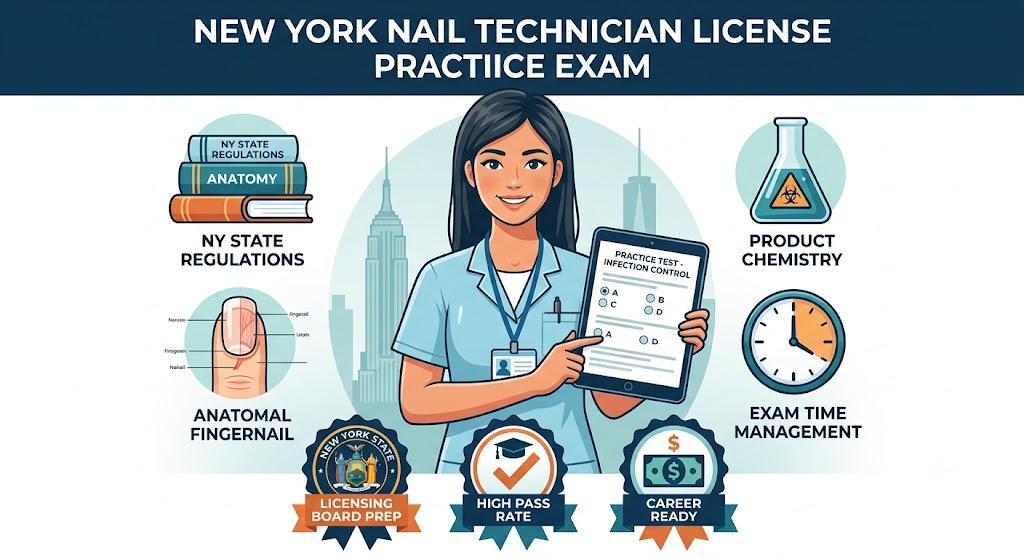 NY Nail Tech License Practice Exam Banner