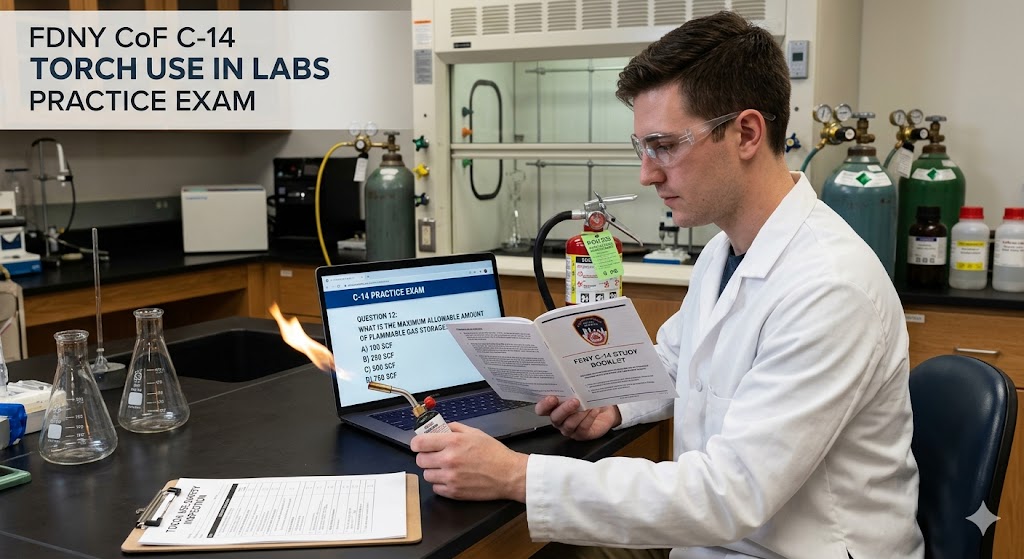 FDNY CoF – Torch Use of Flammable Gases in Laboratories (C-14) Practice Exam Banner