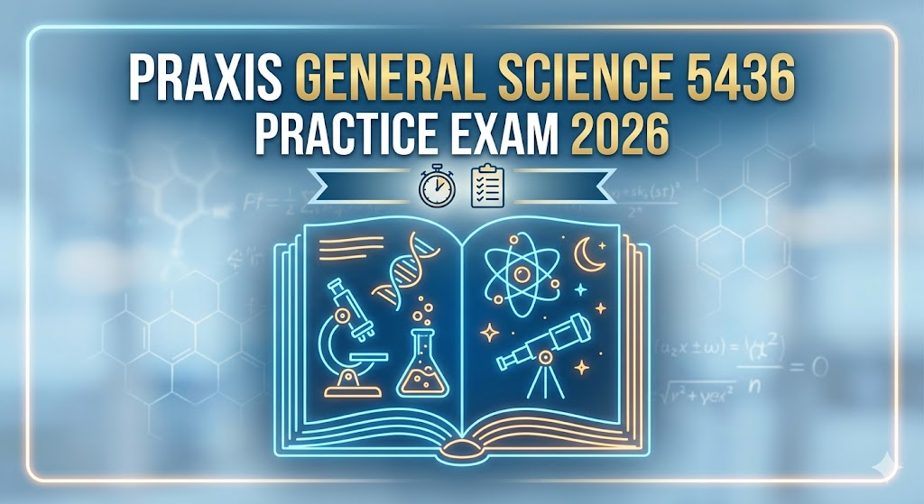 Praxis General Science 5436 Practice Test 2026 | Exam Prep Questions Banner