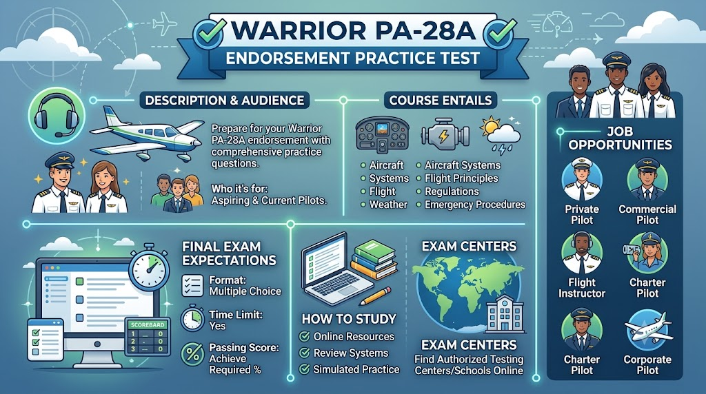 Warrior PA-28A Endorsement Practice Test Banner