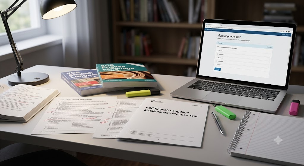 VCE English Language Metalanguage Practice Test Banner