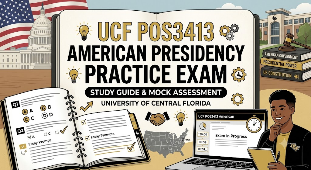 University of Central Florida (UCF) POS3413 The American Presidency Practice Exam Banner