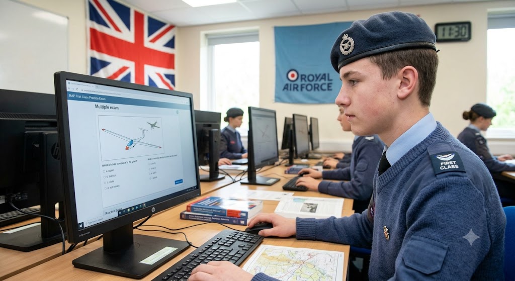 RAF First Class Cadet CCF Practice Exam Banner