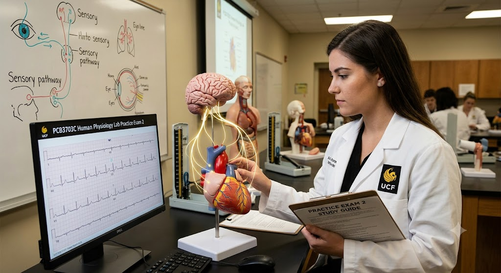 University of Central Florida (UCF) PCB3703C Human Physiology Lab Practice Exam 2 Banner