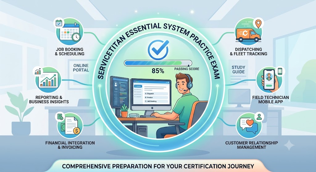 ServiceTitan Essential System Practice Exam Banner
