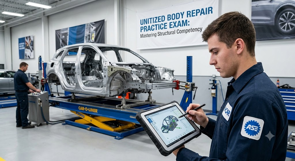 Unitized Structural Body Repair Practice Test Banner