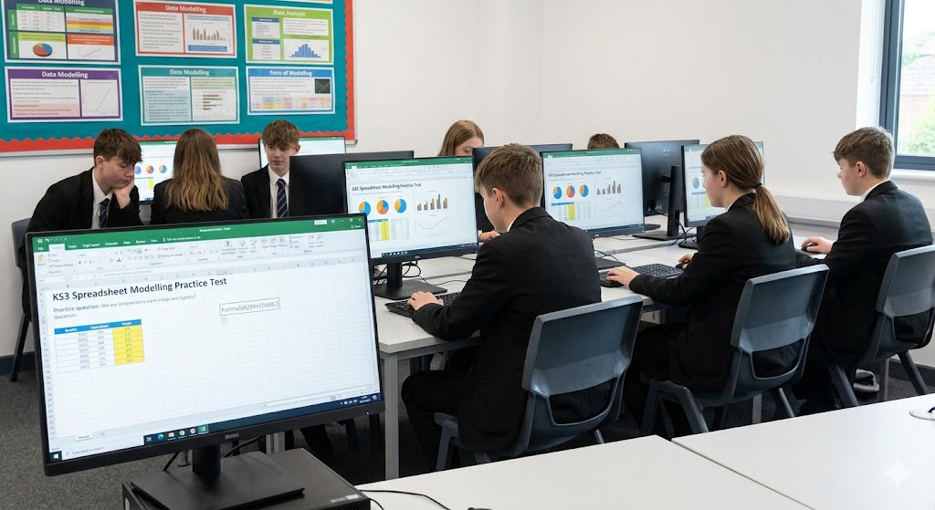Key Stage 3 (KS3) Spreadsheet Modelling Practice Test Banner